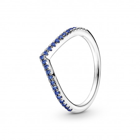 Pandora Bijou argent 925 - Bague Voeu Timeless Bleue - T52 - 196316C02