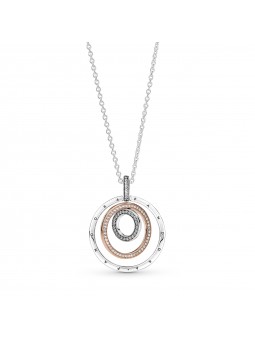 Collier avec Pendentif Cercles Bimatières - 60 cm