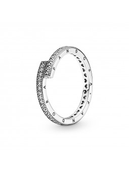 Pandora Bijou argent 925 - Bague Chevauchante Scintillante - 199491C01-54