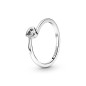Pandora Bijou argent 925 - Bague Solitaire Coeur Incliné Incolore Taille 56