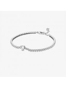 Pandora Bijou argent 925 - Bracelet Rivière Coeur Scintillant 20cm