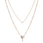 Collier Fossil Acier doré  Rose Collection Folded Hearts JF03648791