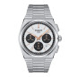 Montre Homme Tissot PRX chronographe automatique blanc bracelet acier - Réf. T1374271101100