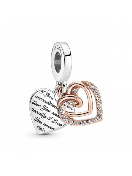 Double Charm Pendant Entrelacs de Coeurs