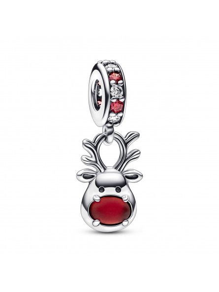 Charm Pendant Murano Renne au Nez Rouge