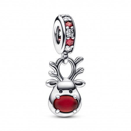 Charm Pendant Murano Renne au Nez Rouge