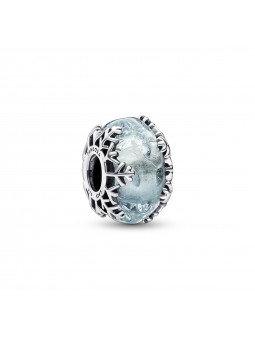 Charm Murano Flocon de Neige Bleu Hivernal
