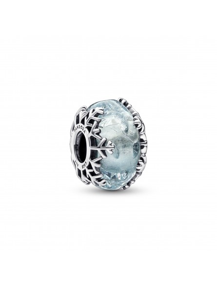 Charm Murano Flocon de Neige Bleu Hivernal