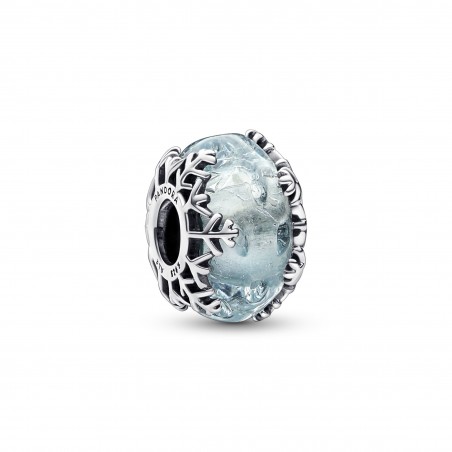 Charm Murano Flocon de Neige Bleu Hivernal