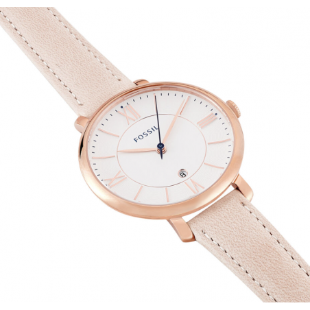 Montre Femme Fossil Blush Jacqueline Acier Cuir Rose - ES3988