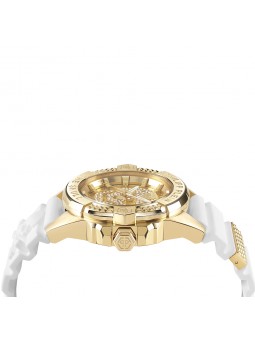 Montre Mixte PHILIPP PLEIN High-Conic Skull Doré Silicone Blanc - PWAAA1221