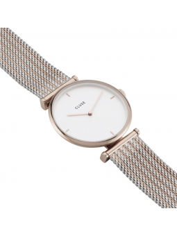 Montre Femme Cluse Triomphe Acier Bicolore Cadran Blanc - CW0101208001