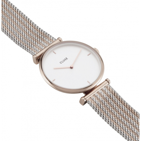 Montre Femme Cluse Triomphe Acier Bicolore Cadran Blanc - CW0101208001