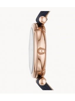 Montre Femme Fossil Carlie Mini Cuir Bleu Acier Rose - ES4502