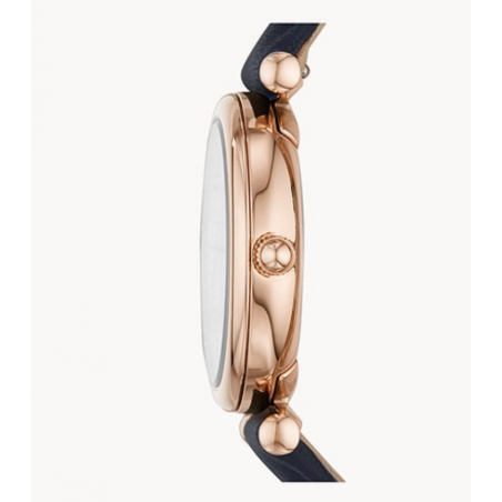Montre Femme Fossil Carlie Mini Cuir Bleu Acier Rose - ES4502
