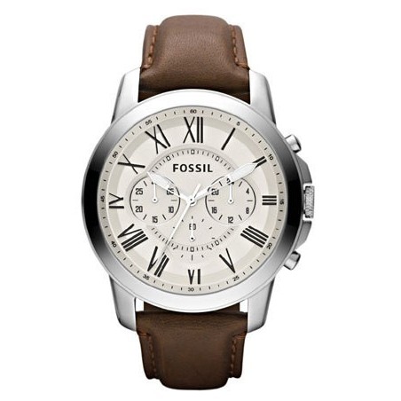 Montre Homme Fossil FS4735 - Collection  GRANT style Mode avec cuir et acier - Mouvement Quartz - Chronographe