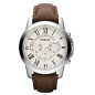 Montre Homme Fossil FS4735 - Collection  GRANT style Mode avec cuir et acier - Mouvement Quartz - Chronographe