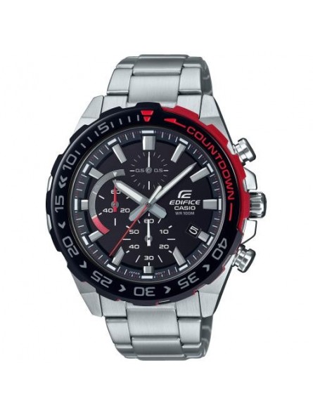 Montre Homme CASIO Edifice Cadran Noir Bracelet Acier Argenté - EFR-566DB-1AVUEF Montre Homme CASIO Edifice Cadran Noir Bracelet Acier Argenté - EFR-566DB-1AVUEF