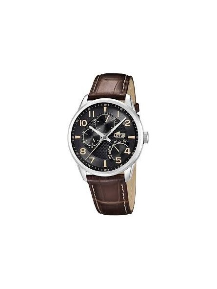 Montre lotus homme bracelet cuir marron deals