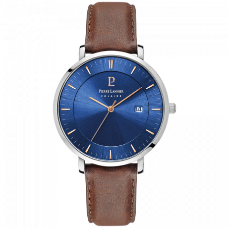 Montre Homme Pierre Lannier Inti en Cuir Marron Ref 208H164