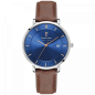 Pierre Lannier - Montre Inti Homme - Boitier Acier Argenté - Bracelet Cuir Marron - Ref 208H164