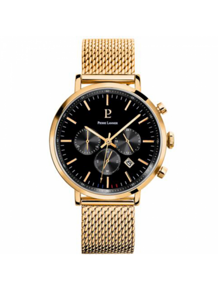 Pierre Lannier - Montre Homme Baron - Boitier Métal Doré - Bracelet Métal Doré - Ref 222G032
