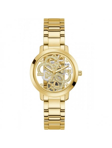 Montre Femme Guess Quattro Clear en Acier Doré Ref GW0300L2