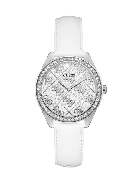 Montre Femme Guess Sugar Cuir Blanc Glitter - GW0098L1