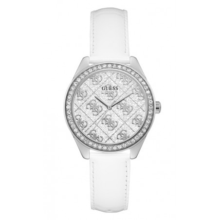 Montre Femme Guess Sugar Cuir Blanc Glitter - GW0098L1