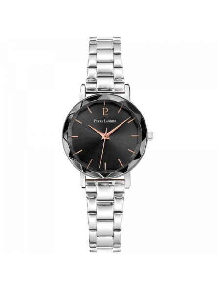 Pierre Lannier - Montre Multiples Femme - acier - cadran noir - Ref 011L631