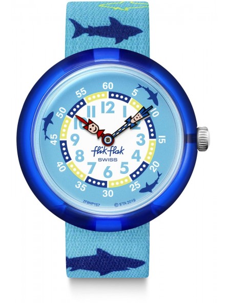 Montre Enfant Flik Flak Sharkasm bleu FBNP157