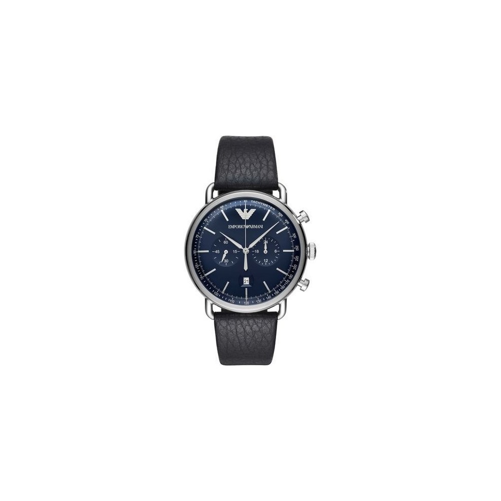 Montre Homme Emporio Armani Montres Aviator en Cuir Bleu Ref AR11105