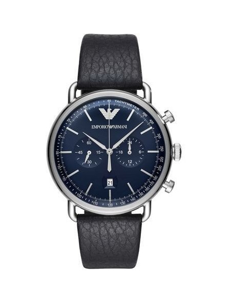 Montre Homme Emporio Armani Montres Aviator en Cuir Bleu Ref AR11105