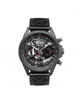 Montre Homme Hawker Harrier II cadran noir/bracelet cuir noir  - AV-4065-05