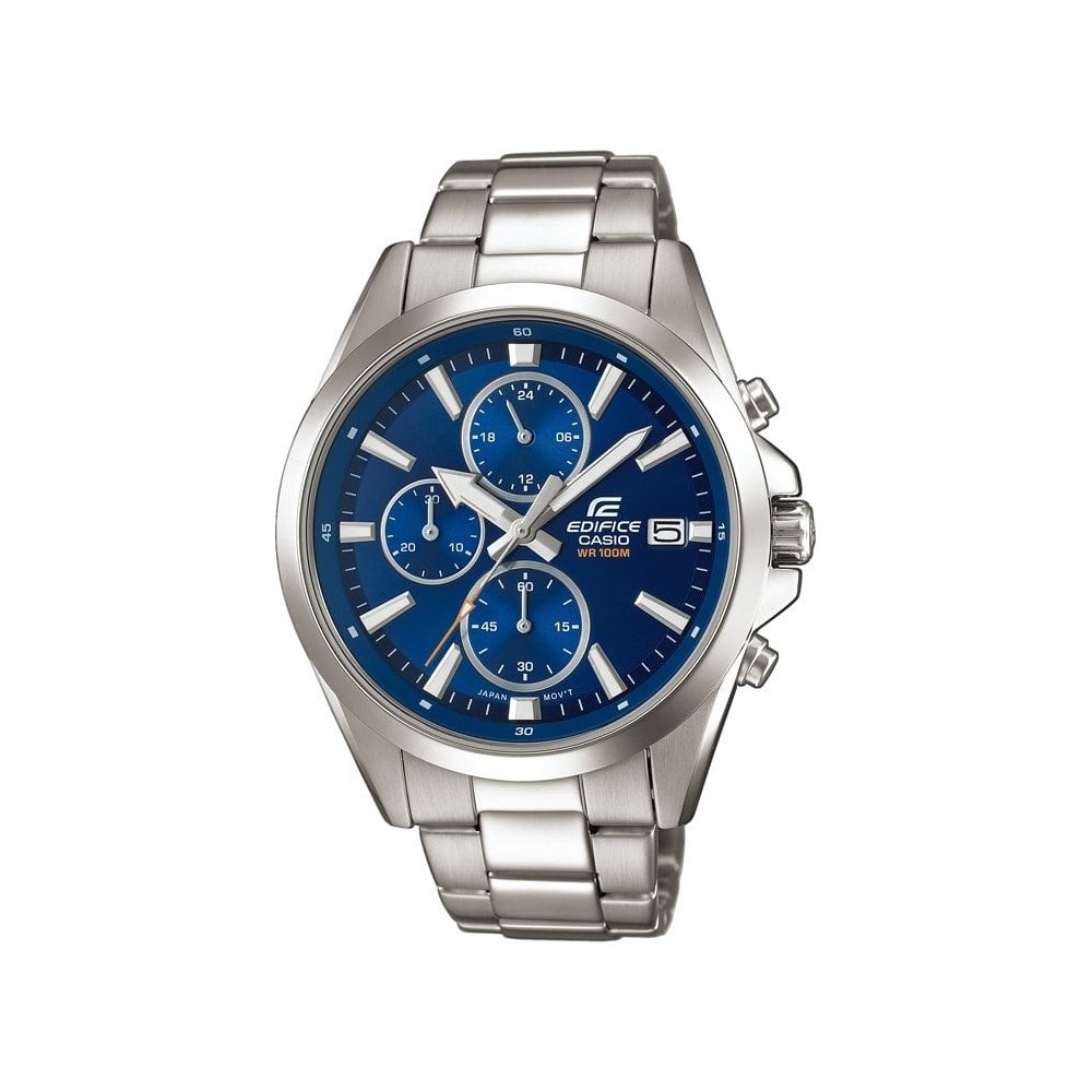 Montre homme Casio Edifice cadran bleu/bracelet acier gris - EFV-560D-2AVUEF