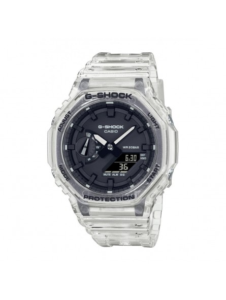 Casio - Montre G-Shock Mixte - Boitier Résine Gris - Bracelet Résine Transparent - Ref GA-2100SKE-7AER