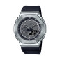 Casio - Montre G-Shock Homme - Boitier Acier Argenté - Bracelet Résine Noir - Ref GM-2100-1AER