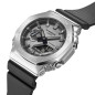 Casio - Montre G-Shock Homme - Boitier Acier Argenté - Bracelet Résine Noir - Ref GM-2100-1AER