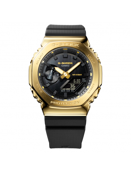 Montre Homme Casio G-Shock boîtier acier doré, cadran noir GM-2100G-1A9ER