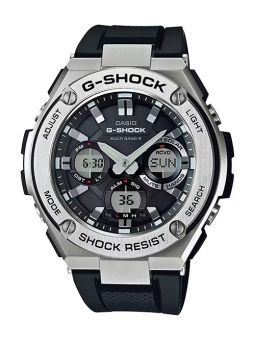 Montre Homme Casio G-Shock boîtier acier gris, cadran noir GST-W110-1AER