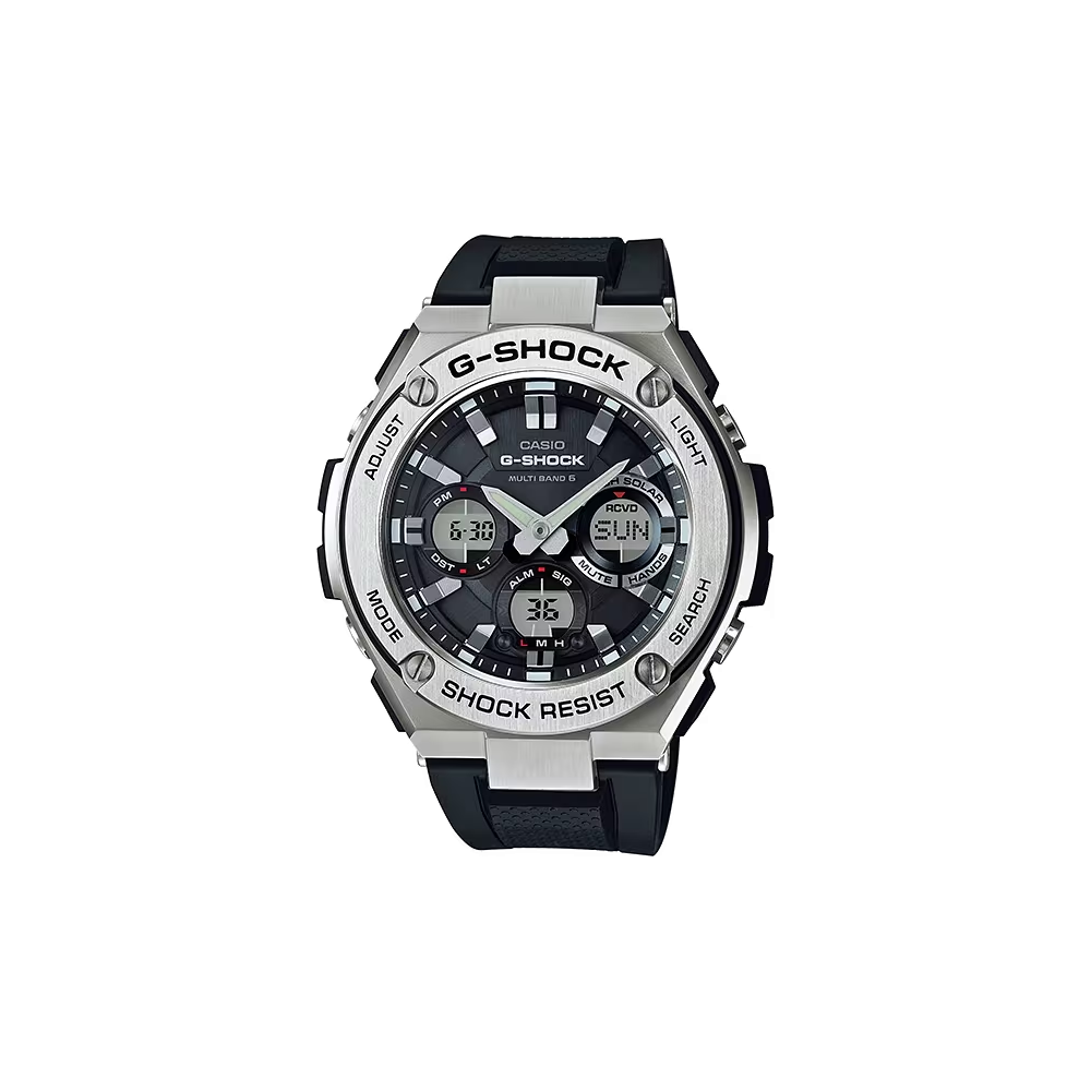 Montre Homme Casio G-Shock boîtier acier gris, cadran noir GST-W110-1AER