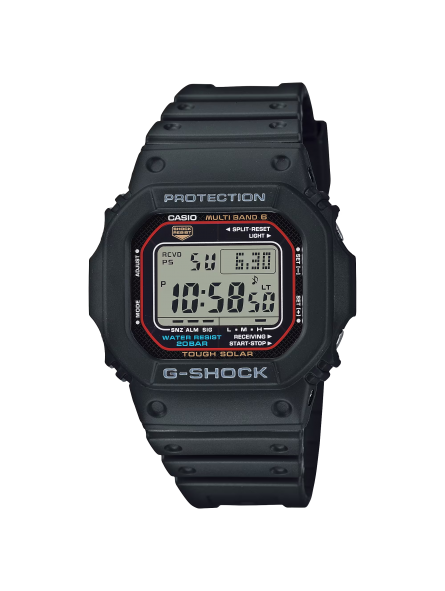 Montre Homme Casio G-Shock digital boîtier acier et cadran noirs, bracelet résine GW-M5610U-1ER