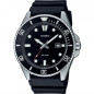 Casio - Montre Collection Homme - Boitier Acier Argenté - Bracelet Silicone Noir - Ref MDV-107-1A1VEF