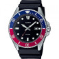 Casio - Montre Collection Homme - Boitier Acier Argenté - Bracelet Silicone Noir - Ref MDV-107-1A3VEF