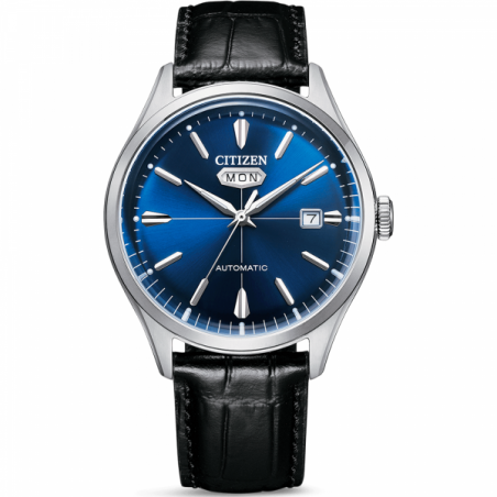 Montre Homme Automatique Citizen Mechanical en Cuir Noir Ref NH8390-20LE