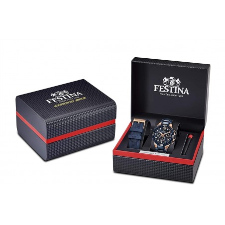 Festina - Montre Homme - Boitier Acier Bleu - Bracelet Acier Bleu Marine - Ref F20524/1