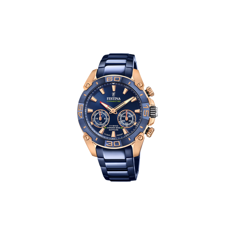 Montre Homme Connectée Festina Bike Connected en Acier Bleu Ref F20549/1