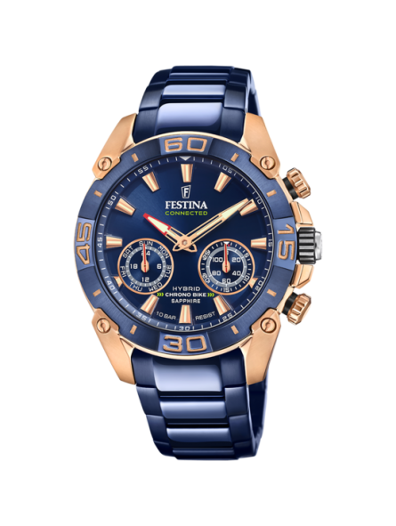 Montre Homme Connectée Festina Bike Connected en Acier Bleu Ref F20549/1