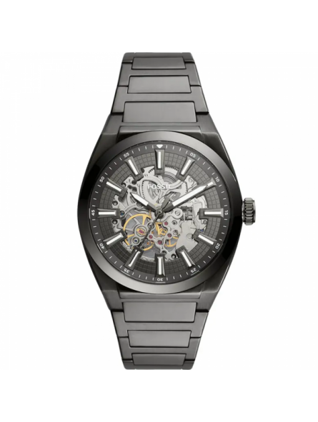 Fossil - Montre Automatique Everett Homme - Boitier Métal Gris - Bracelet Métal Gris - Ref ME3206