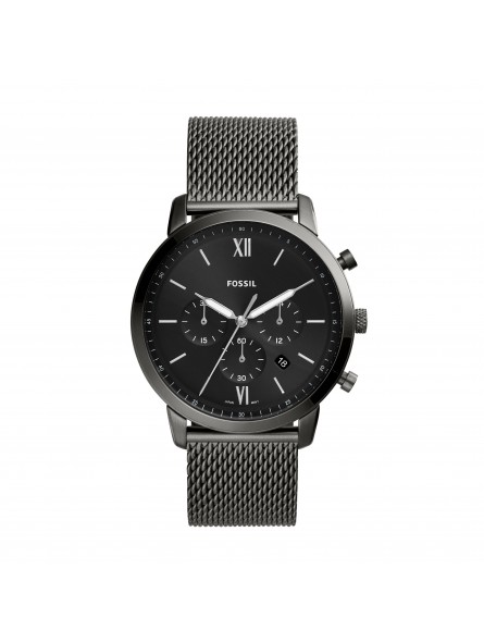 Fossil - Montre Neutra Chrono Homme - Boitier Acier Gunmétal - Bracelet Acier Anthracite - Ref FS5699
